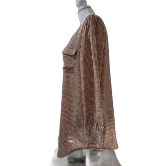 Joie Silk Tunic Blouse Womens L V-Neck Long Sleeve Office Workwear Minimalist - Picture 3 of 11